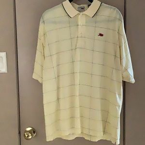 Retro Preppy Yellow Window Pane Plaid Crawfish Logo Perlis Polo France